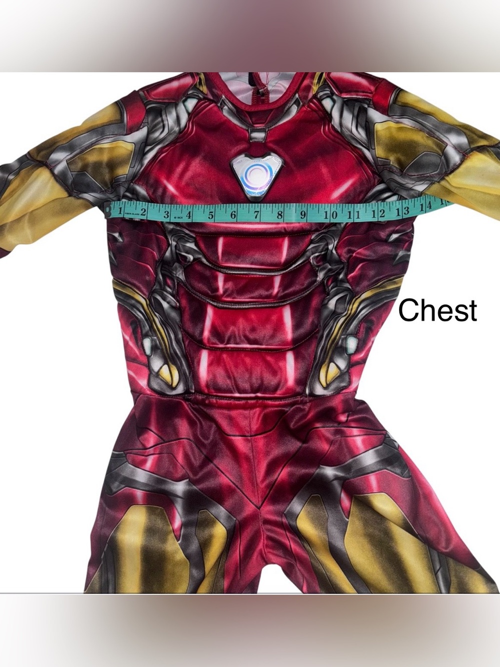 Marvel Avengers Iron Man Costume Small Red Gold Padded Muscle Jumpsuit S(4-6) - Picture 8 of 13
